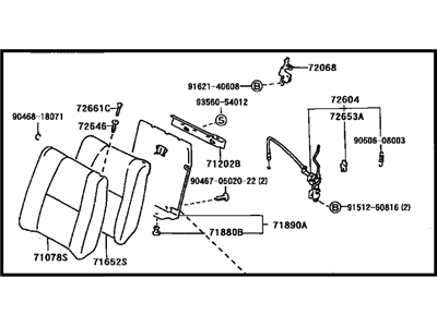 Toyota 71490-2B861-A0 Back Assembly, Rear Seat, LH