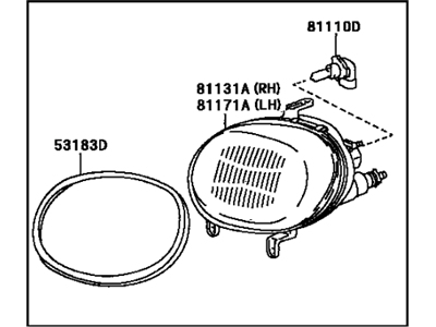 Toyota 81012-20070 Driver Side Headlamp Sub-Assembly, No.2