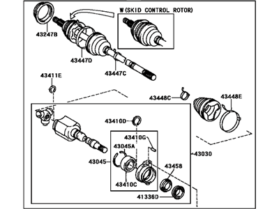 Toyota 43410-20610 Shaft Assembly, Front Drive, Right