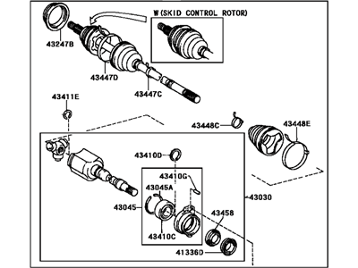 Toyota 43410-20672 Shaft Assembly, Front Drive, Right