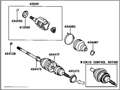 Toyota 43420-20432 Shaft Assembly, Front Drive, Left