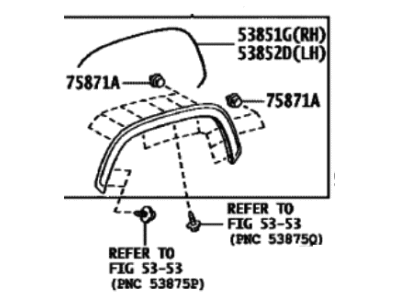Toyota 75086-0C900 MOULDING S/A, FR FEN