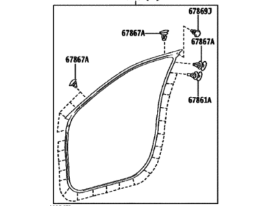 Toyota 67861-0C050 WEATHERSTRIP, FR DOO