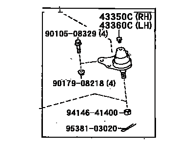 Toyota 43350-39115 Lower Ball Joint Assembly