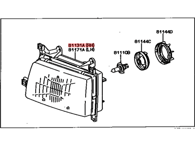 Toyota 81130-34010 Passenger Side Headlight Assembly