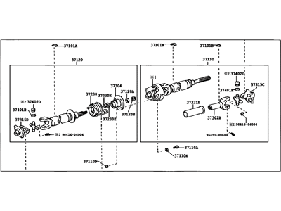 Toyota 37100-35750 Propelle Shaft Assembly W/Center Bearing