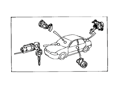 Toyota 69005-1A370 Cylinder Set, Lock