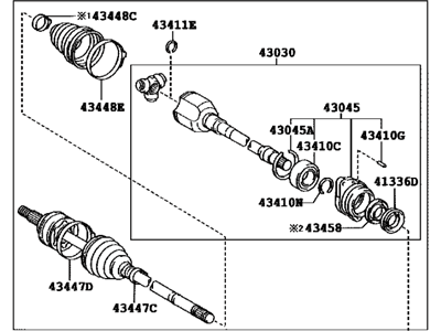 Toyota 43410-12820 Shaft Assembly, Front Drive, Right