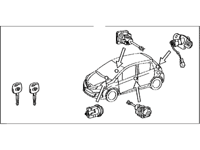 Toyota 69005-52Q10 Cylinder & Key Set