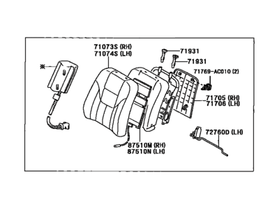 Toyota 71430-AC150-A0 Back Assembly, Front Seat, RH