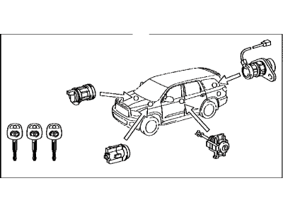 Toyota 69005-0C120 Cylinder Set, Lock