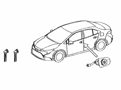 Toyota 69005-02J40 Cylinder & Key Set