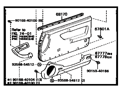 Toyota 67620-2G691-03 Board Sub-Assy, Front Door Trim, LH