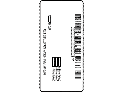 Toyota SU003-07578 Info Label