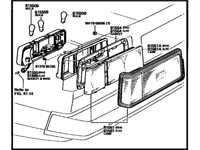 Toyota 81560-80197 Tail Lamp Assembly