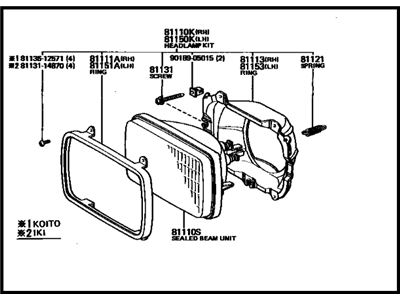 Toyota 81150-14700 Driver Side Headlight Assembly