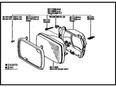 Toyota 81150-80128 Driver Side Headlight Assembly