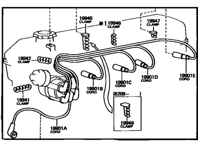 Toyota 90919-21312 Cord Set, Coil & Spark, W/Resistive