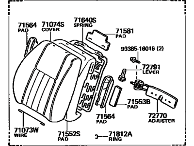 Toyota 71440-1B220-01 Back Assembly, Front Seat, LH