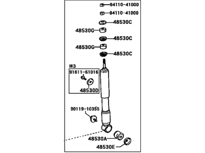 Toyota 48531-19846 ABSORBER, Shock, Rear