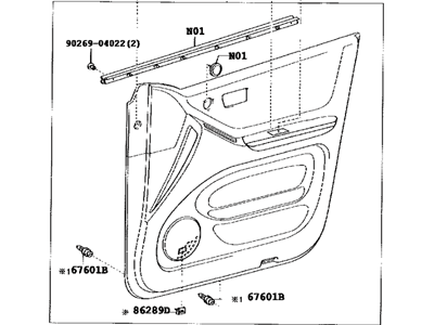 Toyota 67610-48160-A2 Board Sub-Assy, Front Door Trim, RH