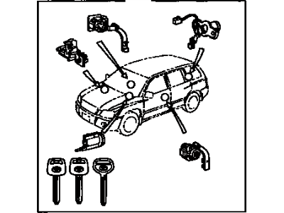 Toyota 69005-48210 Cylinder Set, Lock