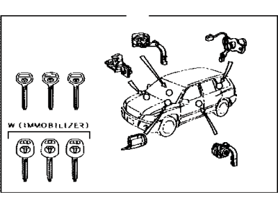 Toyota 69005-48070 Cylinder Set, Lock