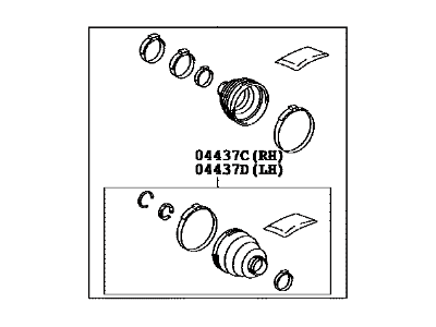 Toyota 04429-12030 Rear Cv Joint Boot Kit, In Outboard Joint, Right