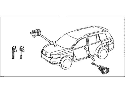 Toyota 69005-0E100 Cylinder & Key Set