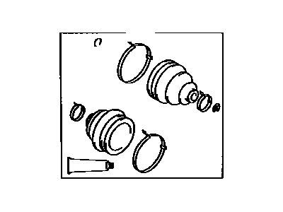 Toyota 04438-10060 Front Cv Joint Boot Kit, In Outboard, Left