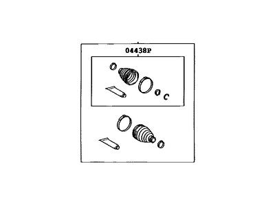 Toyota 04429-48030 Rear Cv Joint Boot Kit, In Outboard, Right