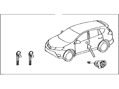 Toyota 69005-0R070 Cylinder & Key Set