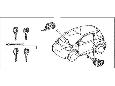 Toyota 69005-35A80 Cylinder & Key Set