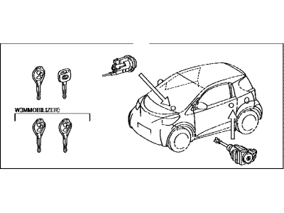 Toyota 69005-1A100 Cylinder Set, Lock