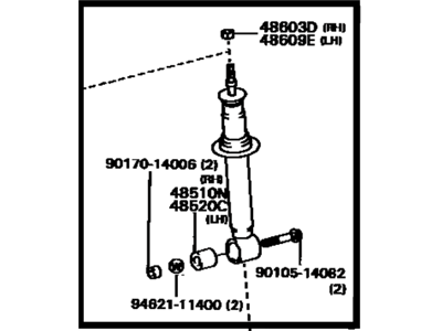 Toyota 48510-19295 Shock Absorber Assembly Front Left