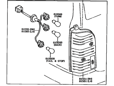 Toyota 81550-1A440 Lamp Assy, Rear Combination, RH