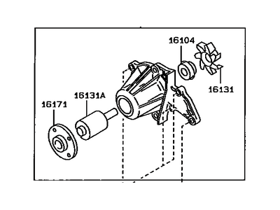 Toyota 16110-16020 Water Pump Assembly, W/O Coupling