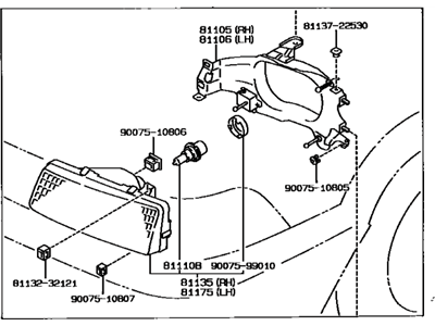 Toyota 81150-1A660 Driver Side Headlight Assembly