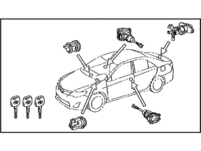 Toyota 69005-06601 Cylinder & Key Set