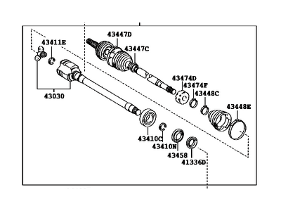 Toyota 43410-06730 Shaft Assembly, Front Drive, Right