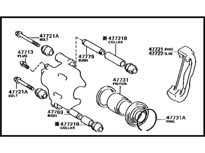 Toyota 47730-17040 Cylinder Assy, Front Disc Brake, RH