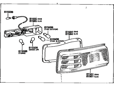 Toyota 81550-14652 Lamp Assy, Rear Combination, RH