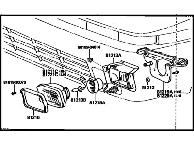 Toyota 81220-14131 Fog Lamp Assembly