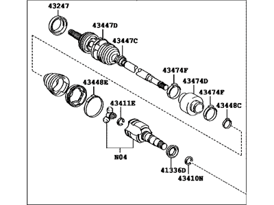 Toyota 43410-12B50 Axle Assembly