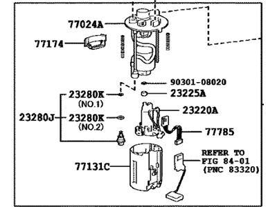 Toyota 77020-12A00 Fuel Suction Tube Assembly