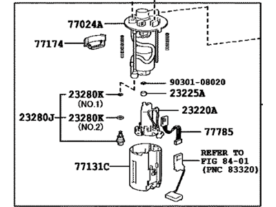 Toyota 77020-12A20 Fuel Suction Tube Assembly