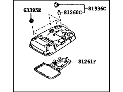 Toyota 81208-47070-B0 Map Lamp Assembly