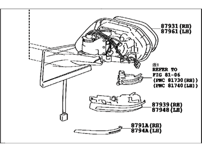 Toyota 87910-47650 Mirror Assembly