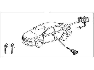 Toyota 69005-12E80 Cylinder & Key Set