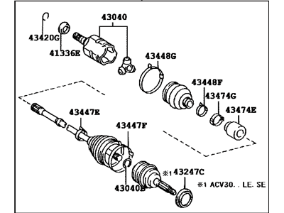 Toyota 43420-0W061 Shaft Assembly, Front Drive, Left